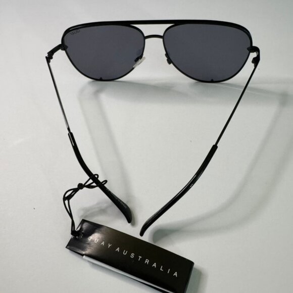 NWT QUAY Australia High Key Rimless Aviator Sunglasses, Black Frame #2015-151-CE - Picture 4 of 9